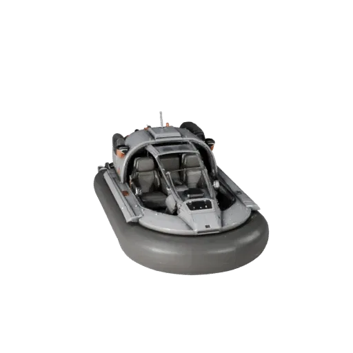 3D модель Спасательного Ховеркрафта, трехчетвертной игровой вид, готовый для Unreal Engine транспортный актив со специально р
