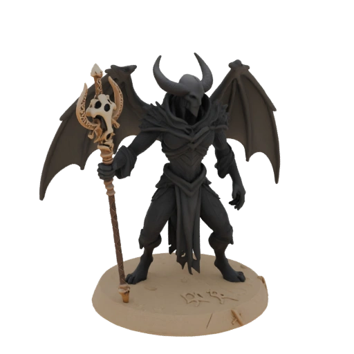 Темное фэнтези Лич Некромант из обсидиана Миниатюра STL