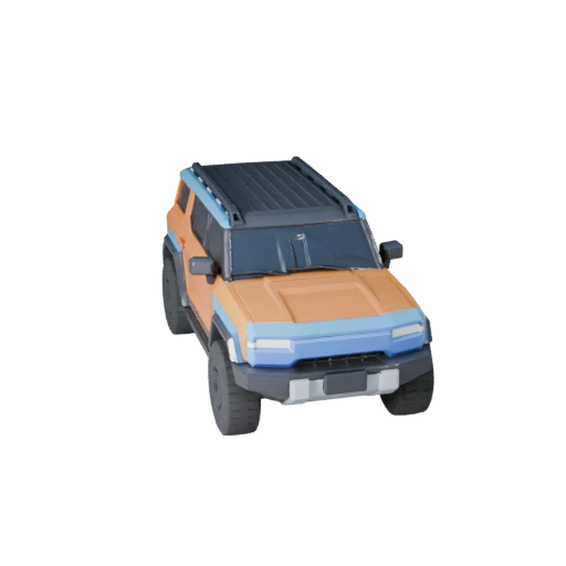 3D модель кибер внедорожника - стилизованный низкополигональный игровой ассет