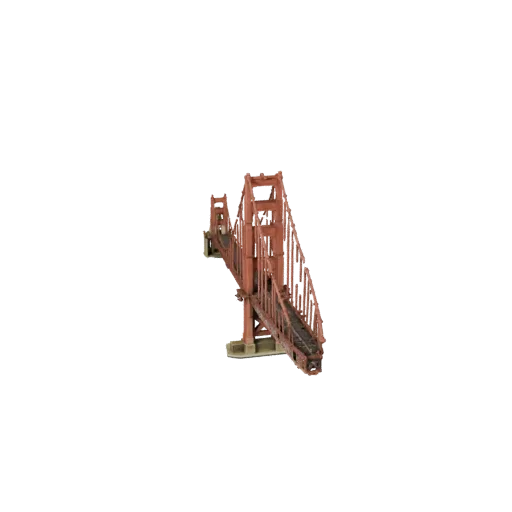 3D модель Золотых Ворот, готовая к использованию в Blender, вид рендера студии Blender, показывающий материалы структуры дост