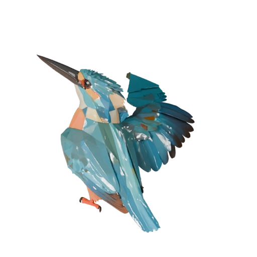 Низкополигональный зимородок 3D модель - Игровой ассет Unity с FBX | PBR