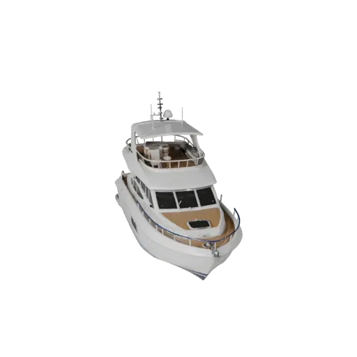 Готовая к использованию в играх 3D модель яхты, вид в три четверти в студии, готовый к производству актив транспортного средс