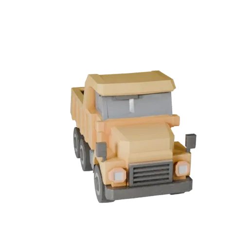 Низкополигональный самосвал 3D модель для Unity и Unreal PBR Asset