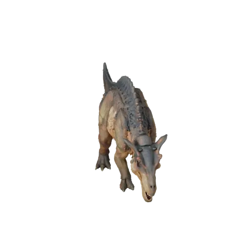 3D модель Пахицефалозавра, рендер дикой природы сбоку, готовый для Blender ассет животного с противовесом хвоста, силуэтами к