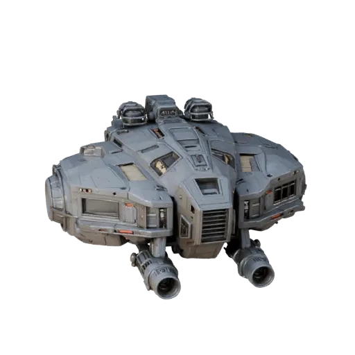 3D-модель Deep Space Freighter, трехчетвертной студийный вид, готовый для Blender актив транспортного средства с силуэтом мис