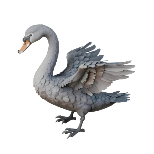 3D модель лебедя для Blender - PBR ресурс с текстурами | Бесплатно
