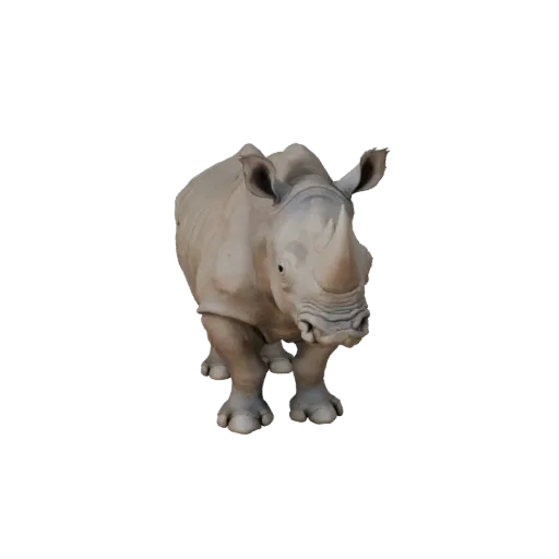 Реалистичная 3D-модель носорога, вид сбоку, рендер дикой природы, готовый к анимации ассет животного с балансом позы, анатоми