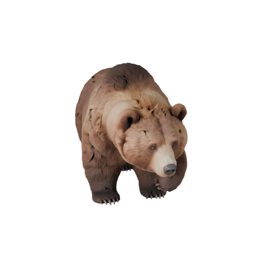 Мультяшный бурый медведь 3D модель - Стилизованный ассет для анимации
