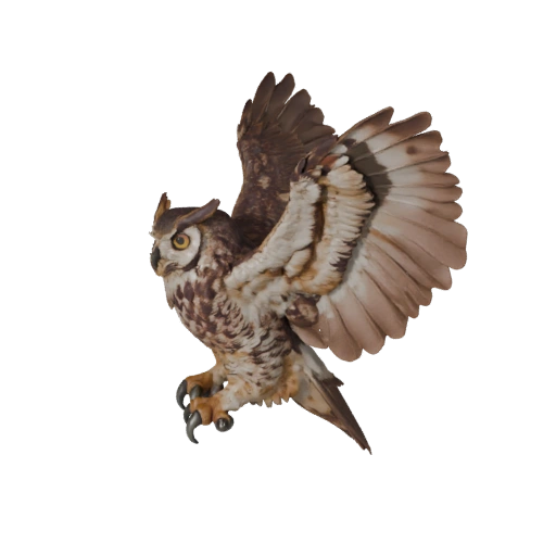 3D модель филина для Blender - PBR ресурс с текстурами