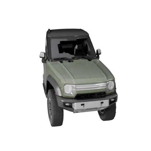 3D-модель Hover Suv, вид в три четверти в студии, готовый к анимации ресурс транспортного средства с приподнятым дорожным про