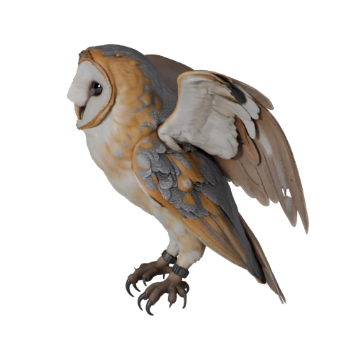 Реалистичная 3D модель ушастой совы - rigged PBR ассет для игр | PBR