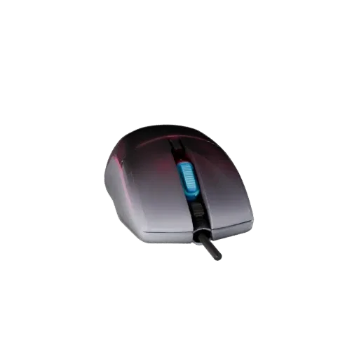 Реалистичная 3D-модель мыши RGB, студийный рендер в три четверти, показывающий пластиковые корпуса, настольный масштаб.