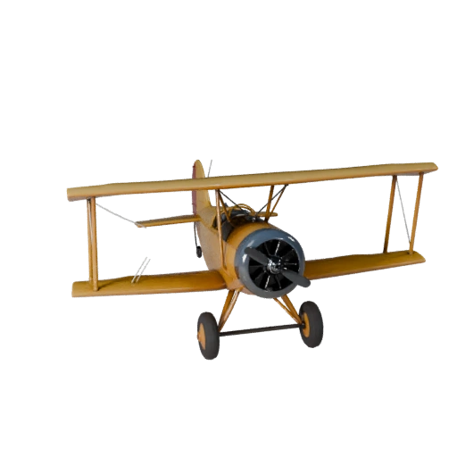 Винтажный биплан 3D модель для Unity - Низкополигональный игровой ассет