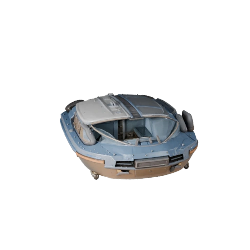 Готовый к игре судно на воздушной подушке 3D модель для использования в реальном времени PBR Asset