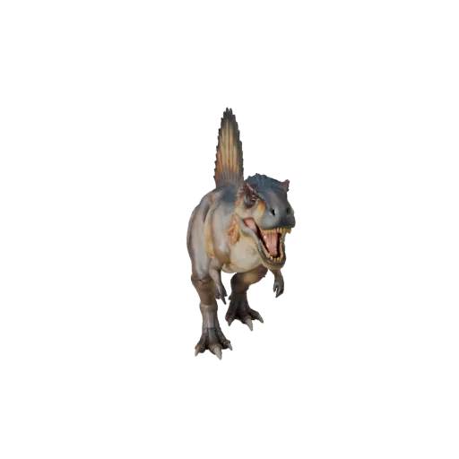 Реалистичная 3D-модель спинозавра, вид сбоку, готовый к анимации ассет животного с профилем челюсти, массой тела, структурой