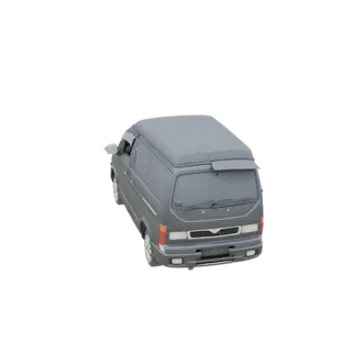 Вид сзади серого 3D-модели фургона Mazda Bongo Friendee 1995 года на белом фоне.