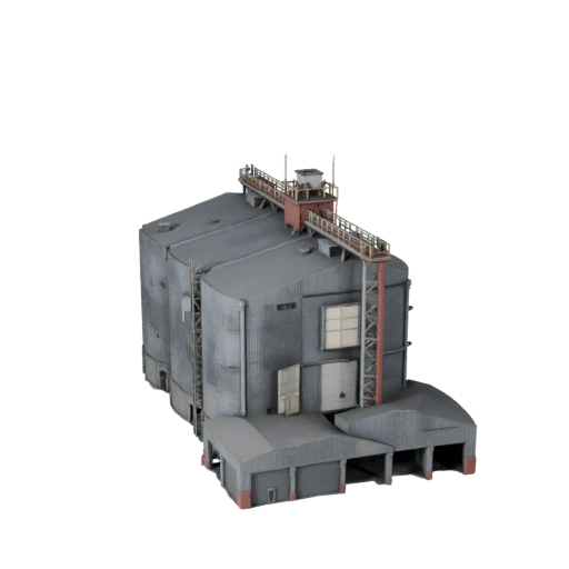 3D модель зернового силосу для Unity - игровой ресурс для архитектуры