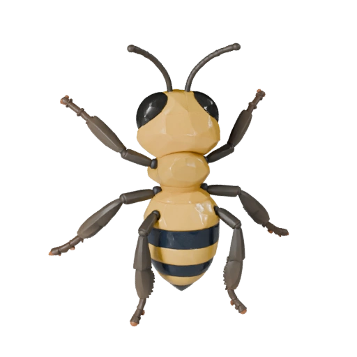 Реалистичная 3D модель медоносной пчелы - rigged PBR ассет для игр | PBR
