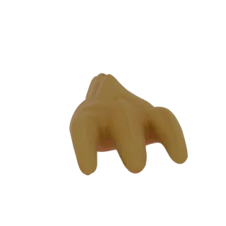 3D модель одного острого, коричневого когтя фэнтезийного существа с сегментированными пальцами.