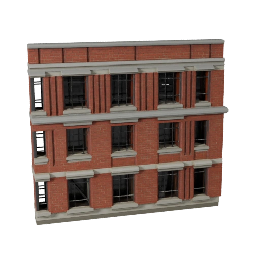 Druckbare Ziegel-Fassade STL 3D-Modell - Druckbare Maßstabs-Asset