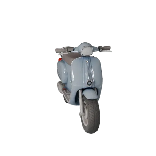 3D-модель ретро-скутера, вид из игрового окна в три четверти, готовый к использованию в Unity ассет транспортного средства с