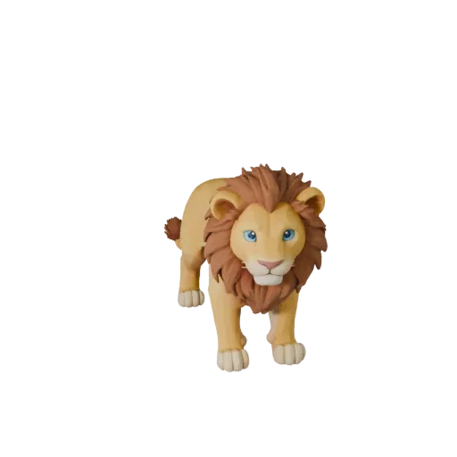 Высокополигональная 3D-модель львенка STL, изометрический вид, готовая к печати фигурка животного с кошачьей пластикой позвон