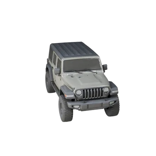 Готовый к игре 3D-модель внедорожника в стиле Jeep, трехчетвертной студийный вид, готовый к производству актив транспортного