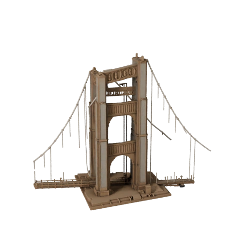 Печатная 3D модель моста Золотые Ворота в формате STL - Масштабируемый актив