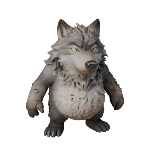 Мультяшный волк 3D модель - Стилизованный ассет для анимации | Бесплатно