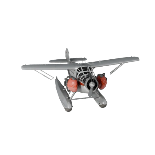 Готовый к игре винтажный гидросамолет 3D модель для игр в реальном времени