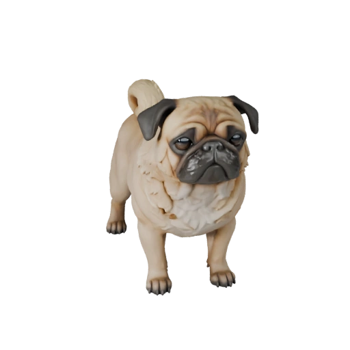 Высокополигональная 3D модель мопса собаки - Детальный STL ресурс для печати