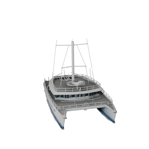 3D модель катамарана для Unity - Низкополигональный игровой ассет