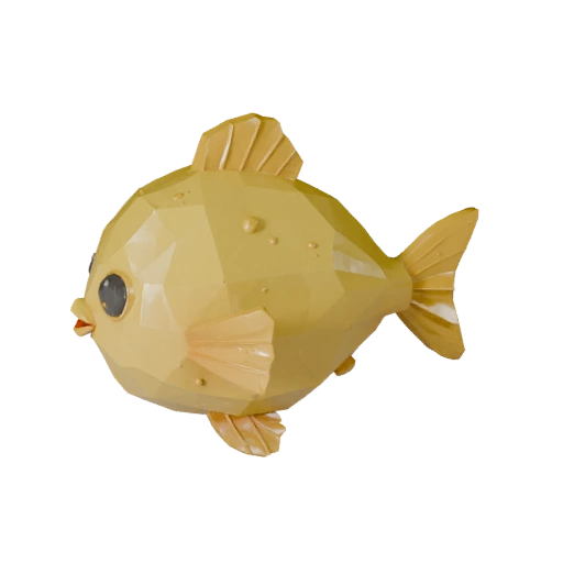 Низкополигональная 3D модель рыбы-фугу - Игровой ассет Unity с FBX | PBR
