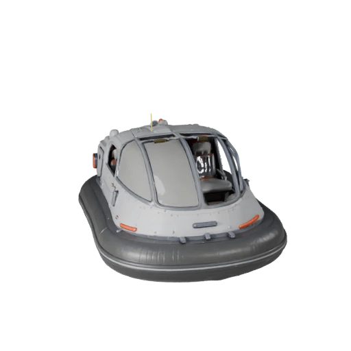 Спасательный катер на воздушной подушке 3D модель для Unity - Низкополигональная PBR модель