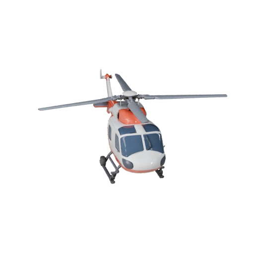 Мультяшный спасательный вертолет 3D модель для стилизованных игр