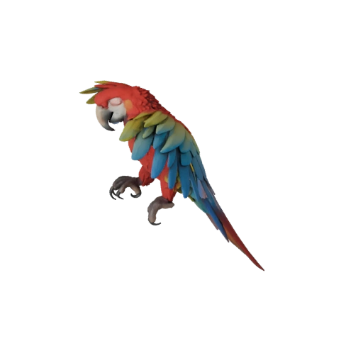Реалистичный попугай ара 3D модель - rigged PBR ассет для игр