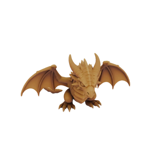 Фэнтези миниатюра дракона-босса в позе призыва STL