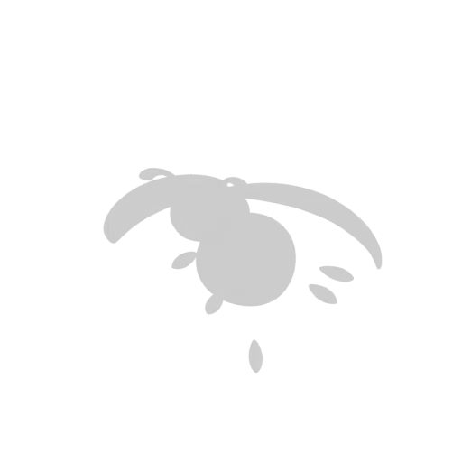 3D рендер милой, стилизованной мультяшной пчелы с круглым телом и простыми крыльями на белом фоне.