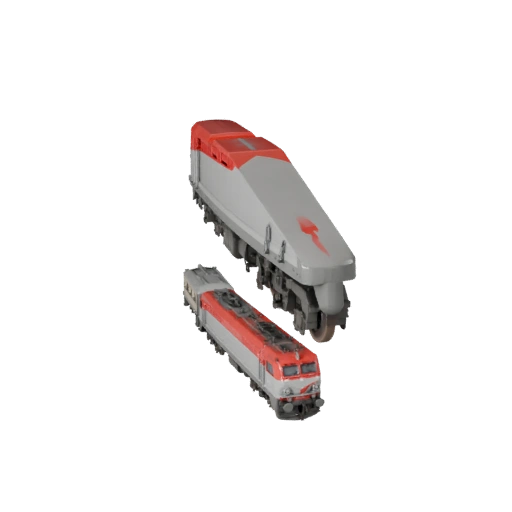 Высокополигональный электровоз 3D модель для студийных рендеров