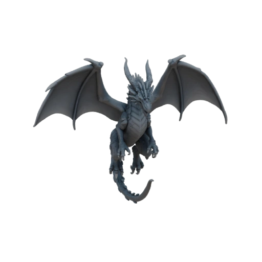 Фэнтези дракон босс миниатюра STL - Прыгающая