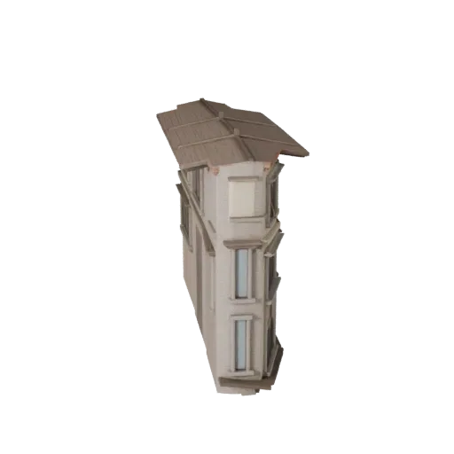 Богато украшенный фасад, готовая к использованию в Blender 3D модель, вид рендера в студии Blender, показывающий материалы фа