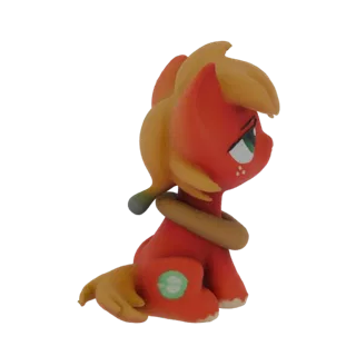 3D model of Big Mac Applejack toy figure, a cartoon pony character with orange fur and blonde hair, sitting down.