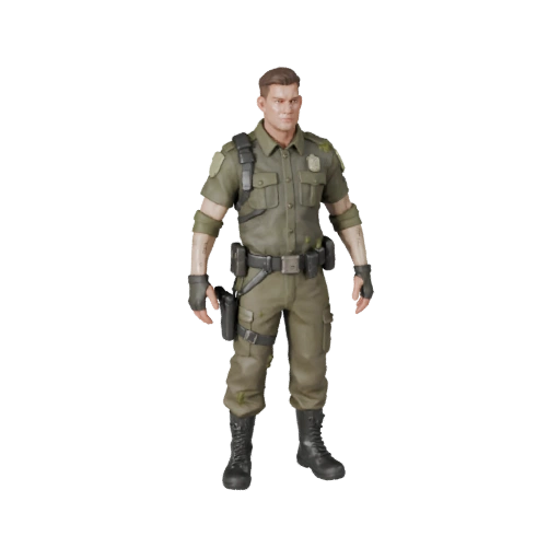 Реалистичный офицер нпс персонаж модель - с ригом