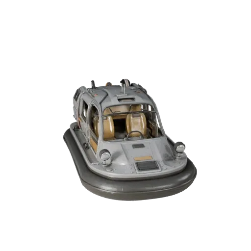 3D модель Спасательный Ховеркрафт, трехчетвертной студийный вид, готовый для Blender транспортный актив со специально разрабо