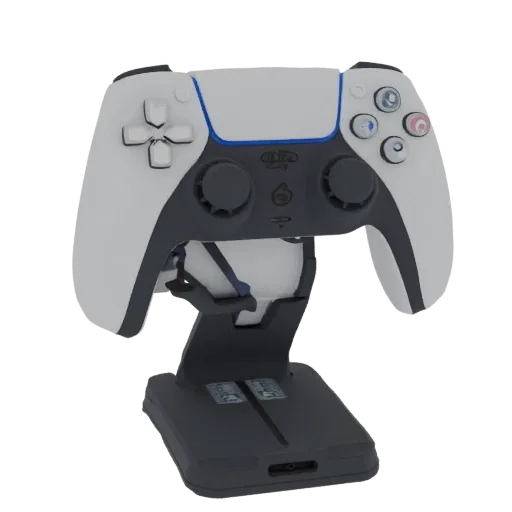 3D модель подставки для геймпада PS5 в стиле GTA 6, белый и серый цвета с синими акцентами