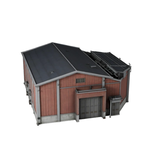 Высокополигональная 3D модель завода для Archviz