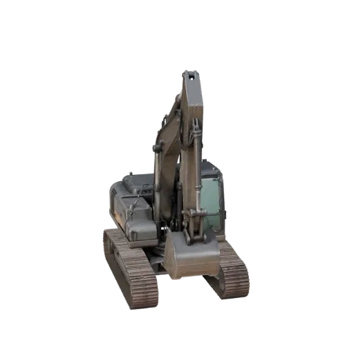 Готовая к игре 3D-модель мини-экскаватора, студийный вид в три четверти, готовый к производству транспортный актив с геометри