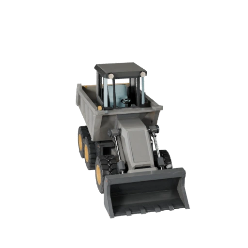 Низкополигональный самосвал 3D модель для игр Unity и Unreal