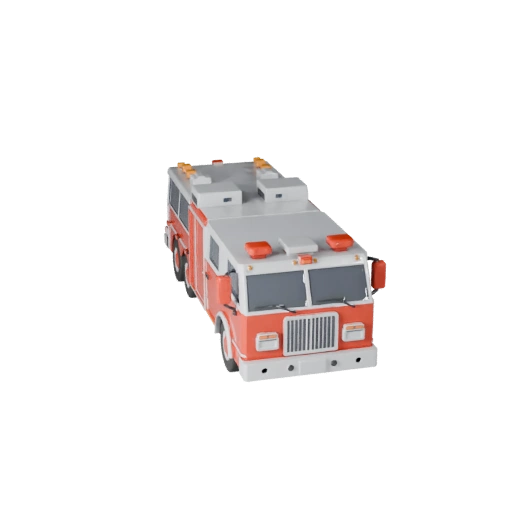 Высокополигональная 3D модель пожарной машины для студийных рендеров - PBR (Legacy)