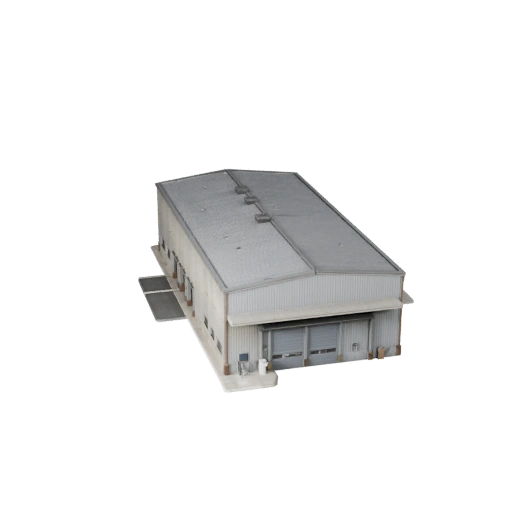 Stilisierte Schiffswerft Lagerhaus 3D-Modell - Echtzeit-Spiel-Asset